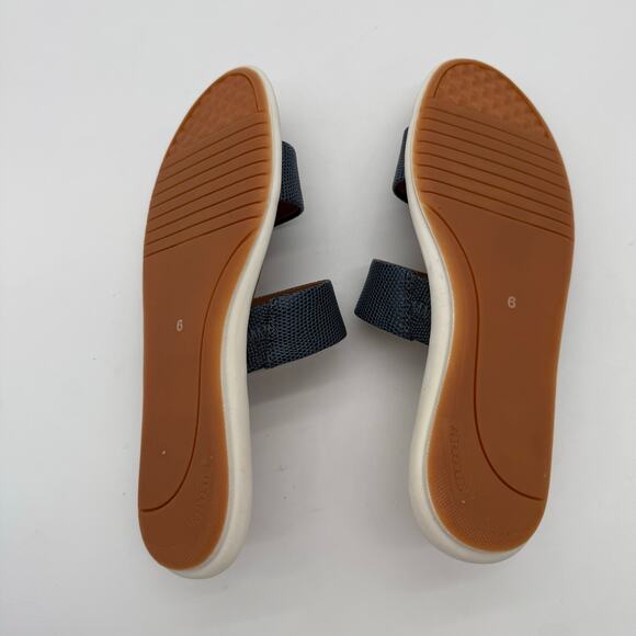 Aerosoles Clovis Sporty Navy Slide Faux Leather Comfort Casual Sandals NWB 6 - Picture 4 of 5